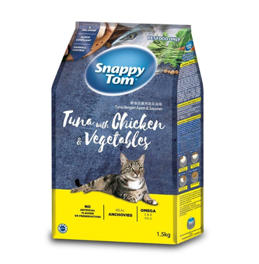 Hạt Snappy Tom mix cá cơm sấy khô cho mèo