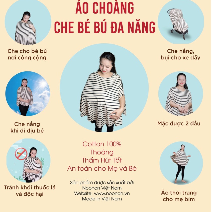 Áo Choàng  Đa Năng Che Cho Bé Bú Nơi Công Cộng