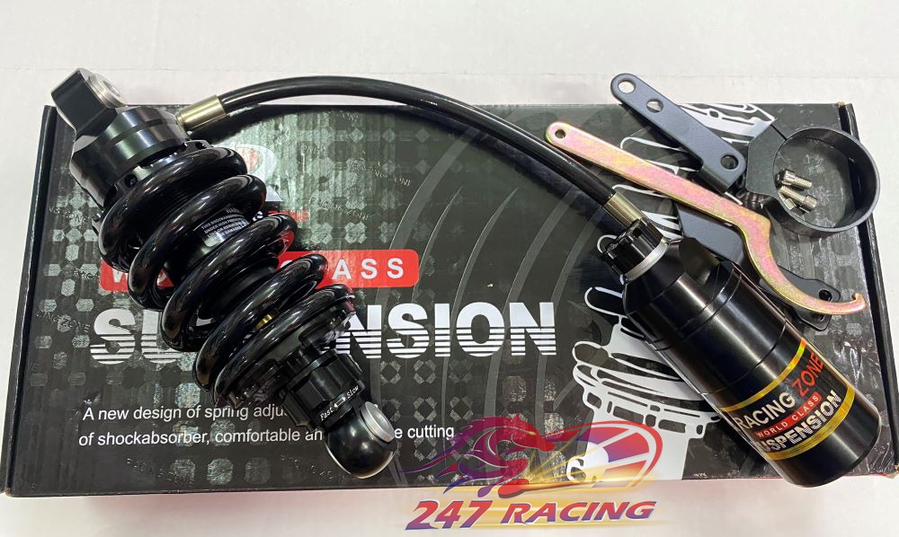 Phuộc Kiểu RCB gắn Exciter150,Satria Raider Winner Sonic Phuộc ĐEN ty Vàng