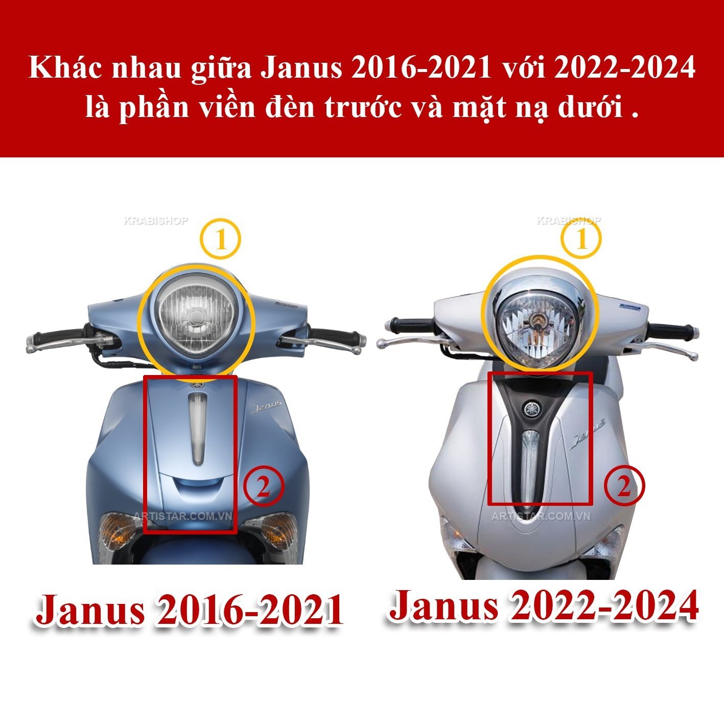 Ốp trang trí xe Janus 2022-2024 carbon Artistar