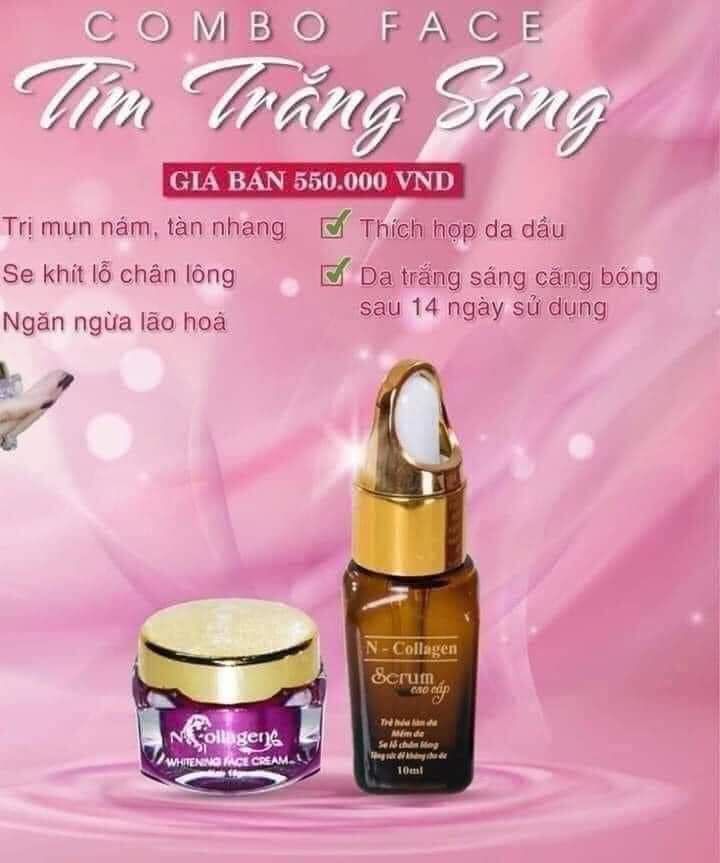 combo kem tím (whitening face cream) n collagen