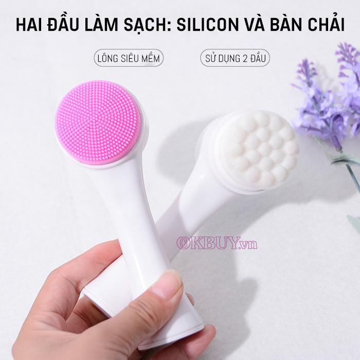 [HCM]Cọ rửa mặt 2 đầu silicone