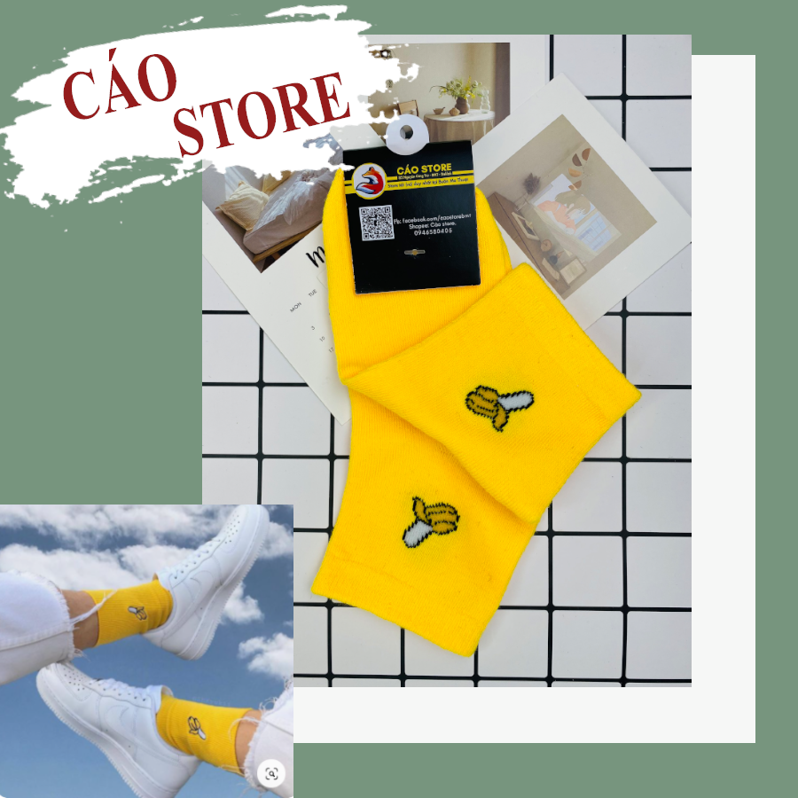 Tất Vớ Dài Logo Trái Cây Cute