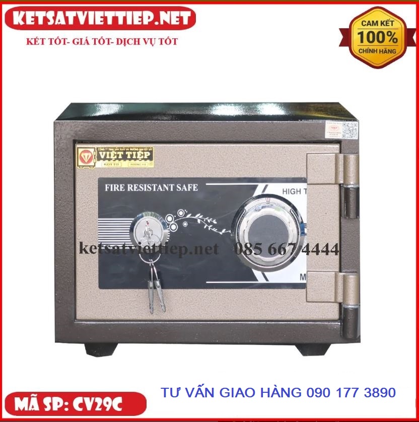 [CHINH HANG] Két sắt mini đúc đặc Việt Tiệp CV29C ( khóa cơ )