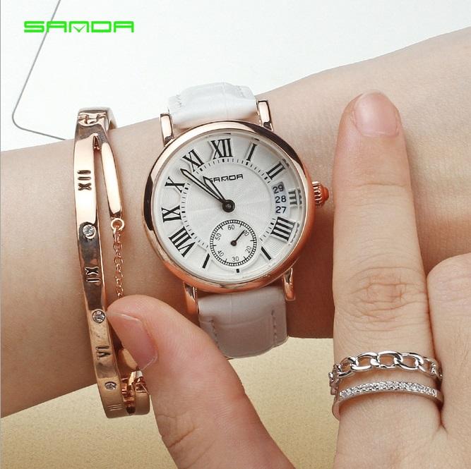 [HCM]Đồng hồ Sanda nữ dây da tuyệt đẹp