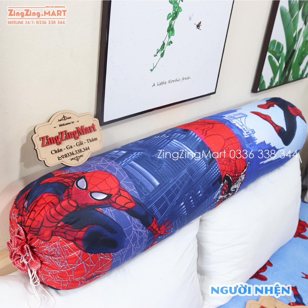 Vỏ gối ôm, bọc gối, áo gối ôm kích thước 35 x 105cm chất cotton poly mẫu heo hồng
