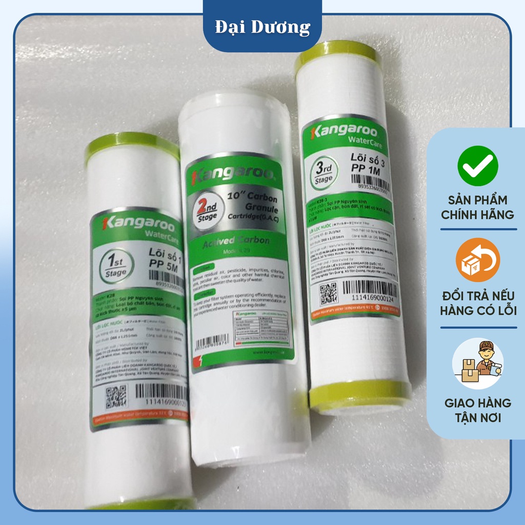 Bộ 3 lõi lọc thô Kangaroo số 1,2,3