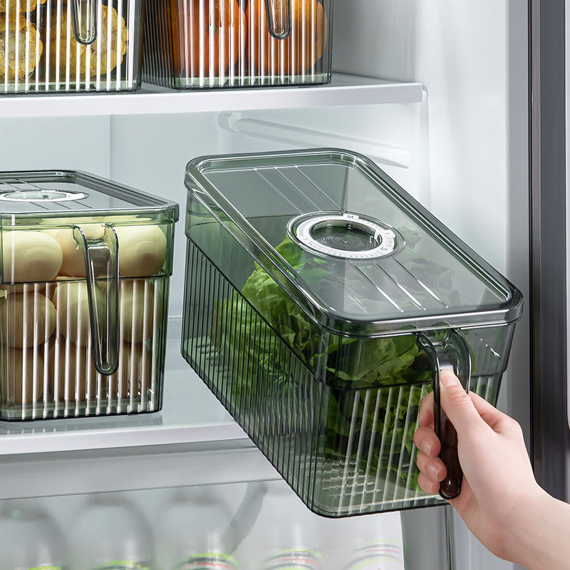 Hộp đựng thực phẩm thức ăn bỏ tủ lạnh tủ bếp cỡ lớn có tay cầm đa năng hộp trong suốt có nắp đậy tiện ích thông minh