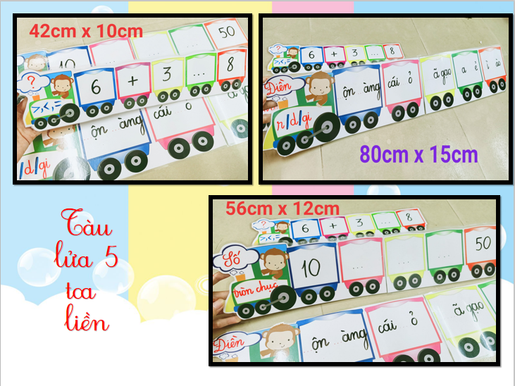 TÀU LỬA 5 TOA LIỀN (Đồ Dùng Dạy Học MIKI)