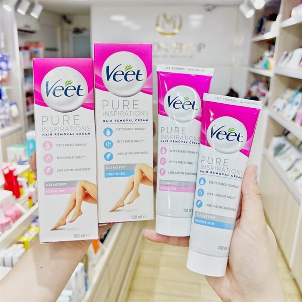 8/2026 - Kem Tẩy Lông VEET Pháp 100ML Cho Da Thường (Màu Hồng)