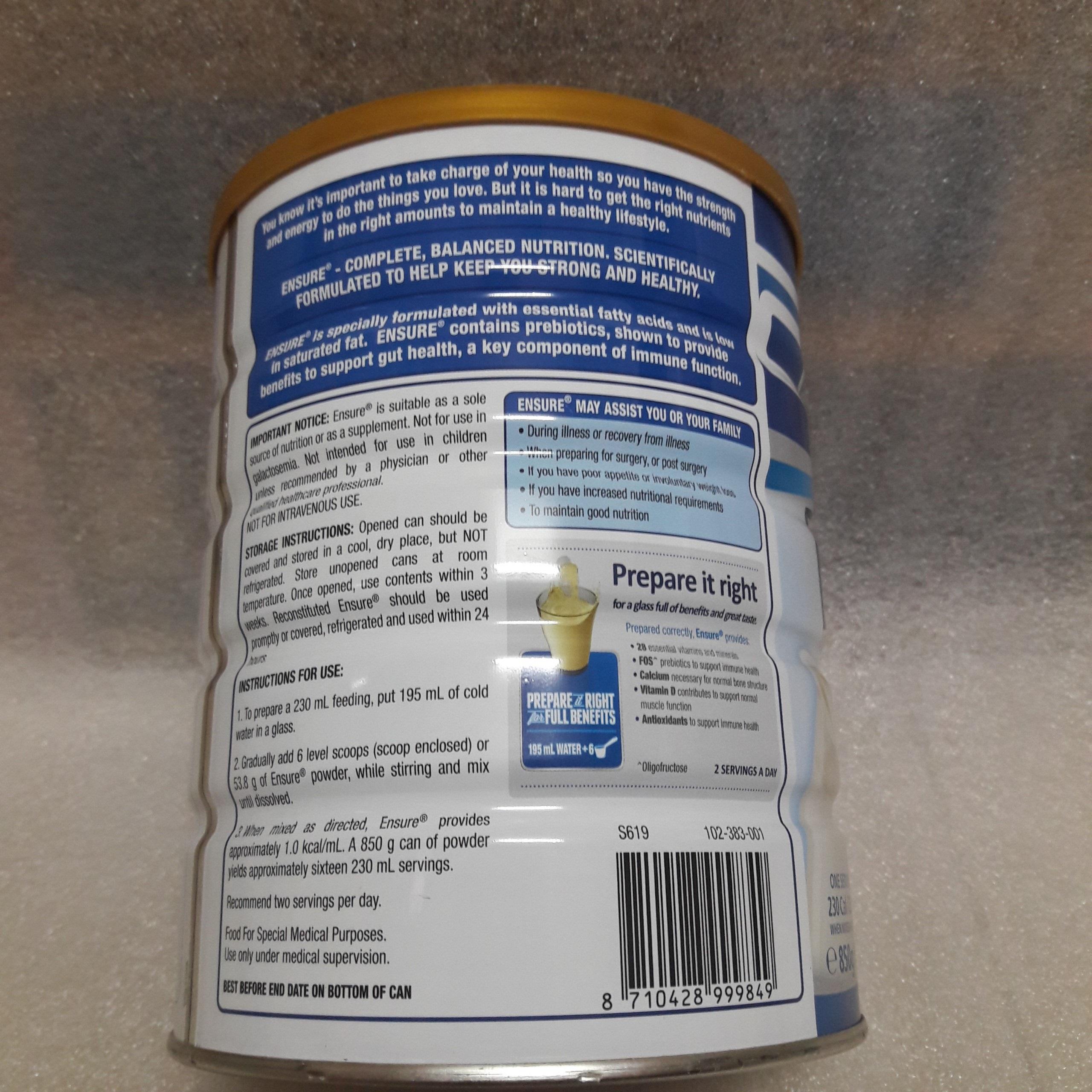 LỐC 3 HỘP SỮA BỘT ENSURE Úc 850g