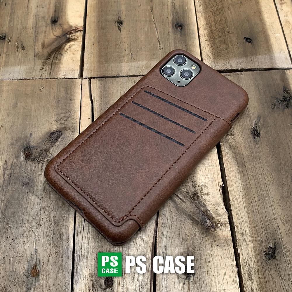 Bao da kiêm ví dành cho iPhone 11 Pro Max - màu nâu - PS Case Phân Phối