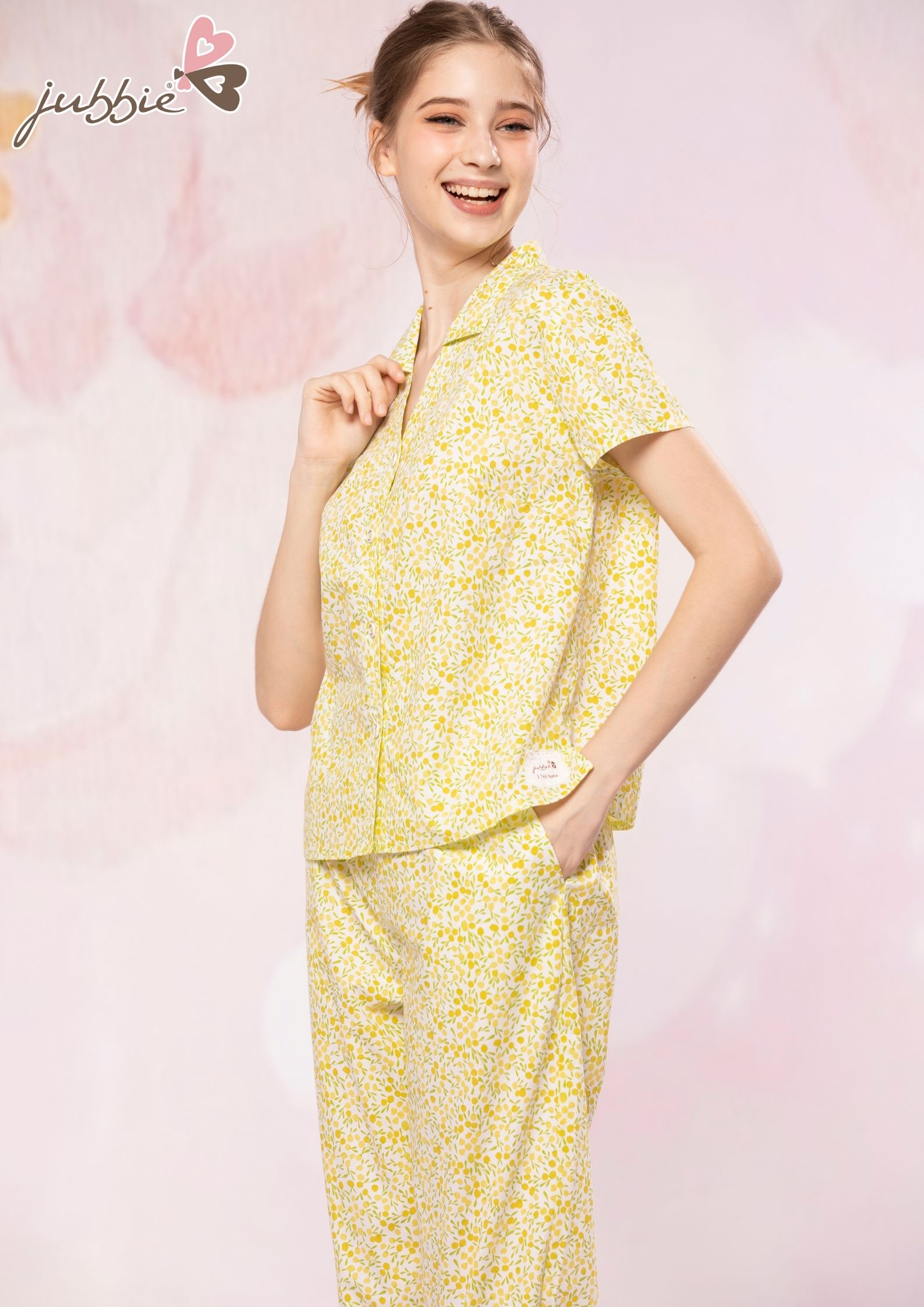 Bộ lửng cổ bẻ cài nút mặc nhà Jubbie 32466