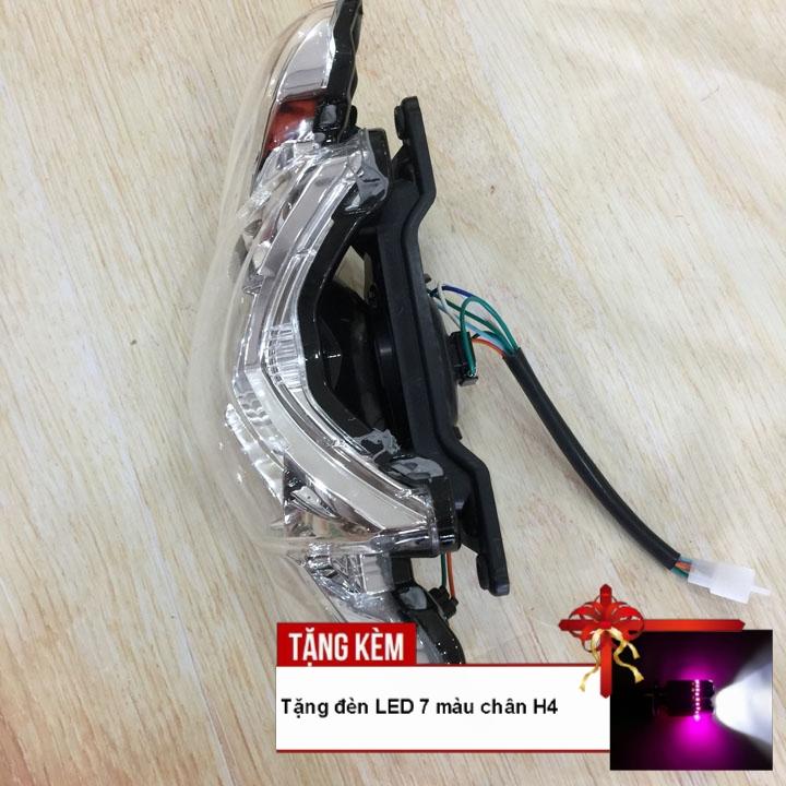 [QUÀ CHẤT - TẶNG ĐÈN LED 7 MÀU CHÂN H4] Đầu đèn pha xe WAVE S110, RSX bóng tròn siêu sáng