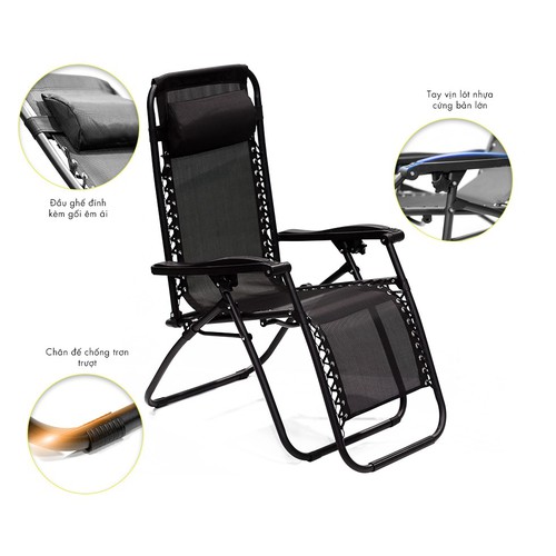 [HCM]Ghế Xếp Thư Giãn Bella - Ngả Lưng 160 Độ