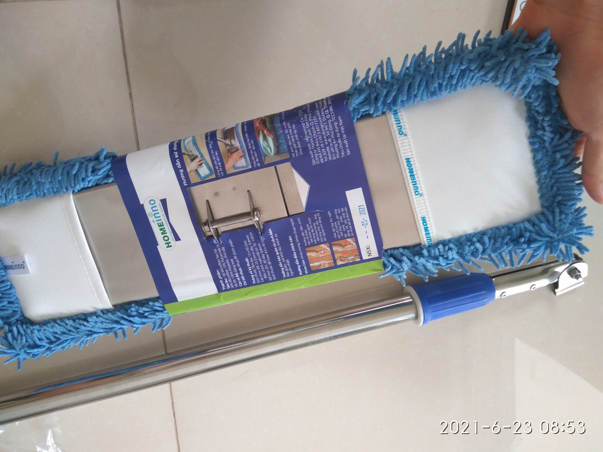Chổi lau nhà công nghiệp inox HOMEINNO tấm lau 45cm, cán rút dài 1m45 siêu sạch.Thiết kế đẹp, sang trọng, chất lượng cao