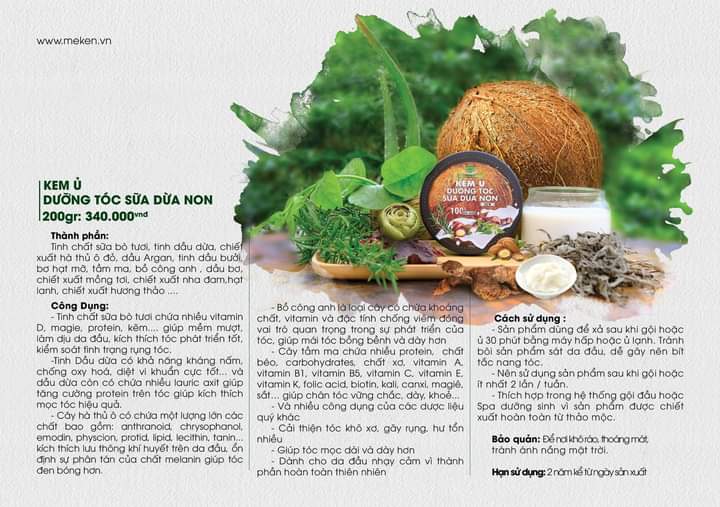 KEM Ủ TÓC SỮA DỪA NON MẸ KEN_HỦ 200GRAM