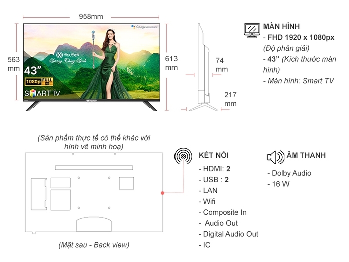 [FreeshipMAX] [Trả góp 0%]Smart Tivi Casper Full HD 43 inch 43FX6200 ( Giao hàng miễn phí Tphcm Ngoại tỉnh có tính phí )