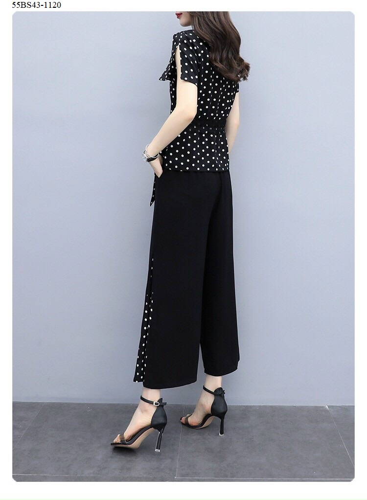 SET ÁO CHẤM BI VÀ QUẦN ỐNG RỘNG BIG SIZE