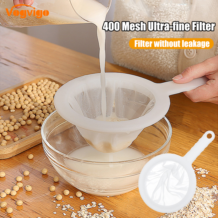 400 Mesh Kitchen Ultra-fine Mesh Strainer Kitchen Nylon Mesh Filter Spoon For Suitable For Soy Milk Coffee Milk Yogurt