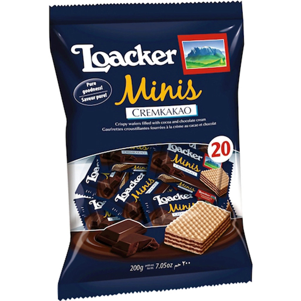 Bánh xốp Loacker Minis Napolitaner gói 200g (Có gói nhỏ bên trong)