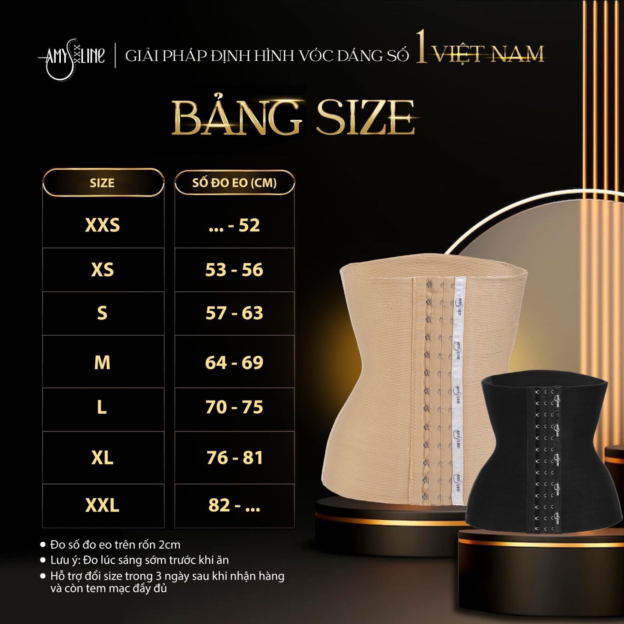 NỊT BỤNG ĐỊNH HÌNH EO AMY SLINE 8 XƯƠNG - 28CM (Có Đủ Size)