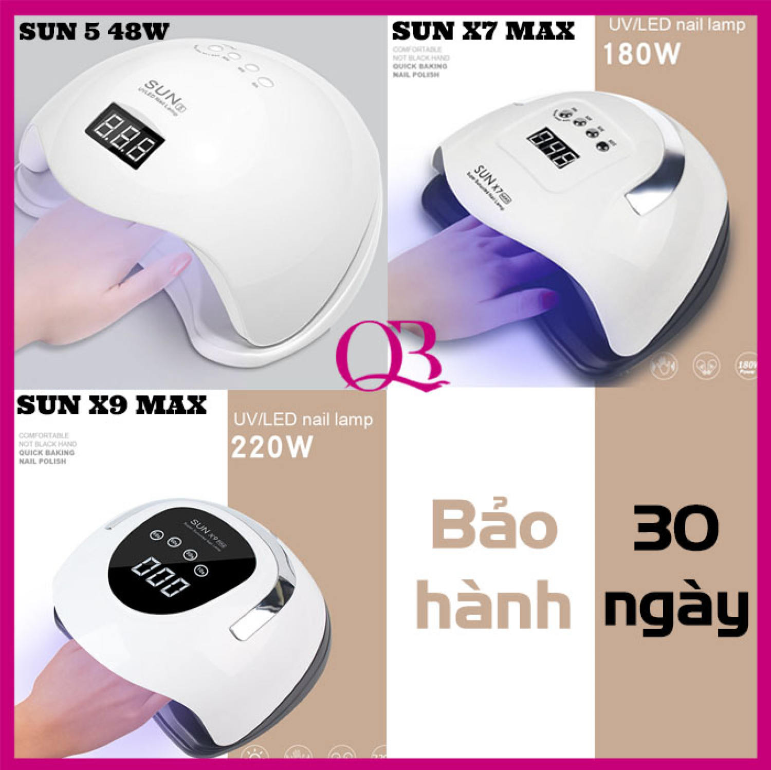 [HCM] Máy hơ ɡel (máy sấy ɡel) đèn led 48W-220W SUN 5 - SUN X9 MAX