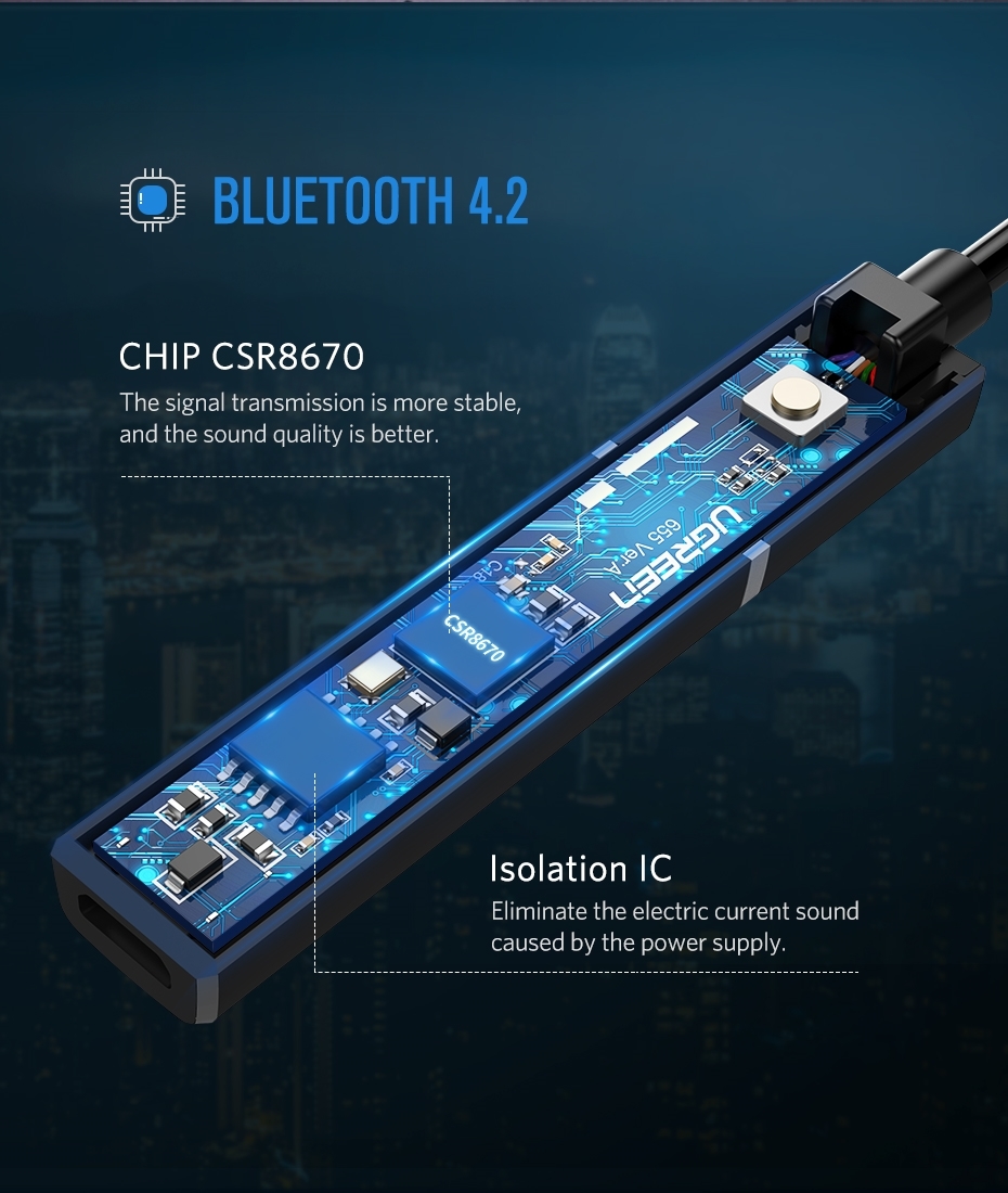 [HCM]Bộ nhận âm thanh Bluetooth 4.2 (Đầu ra Quang) UGREEN 50213