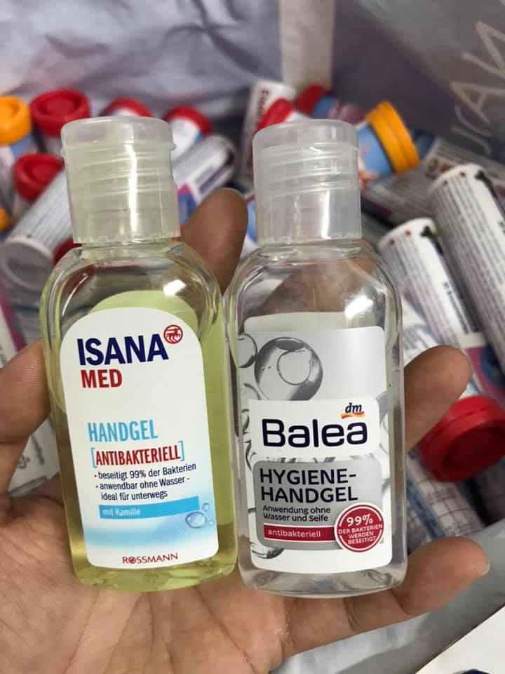 Gel rửa tay khô sát khuẩn balea và isana đức