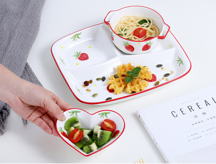 Set ăn sáng 3 món/ khay ăn dặm cho bé