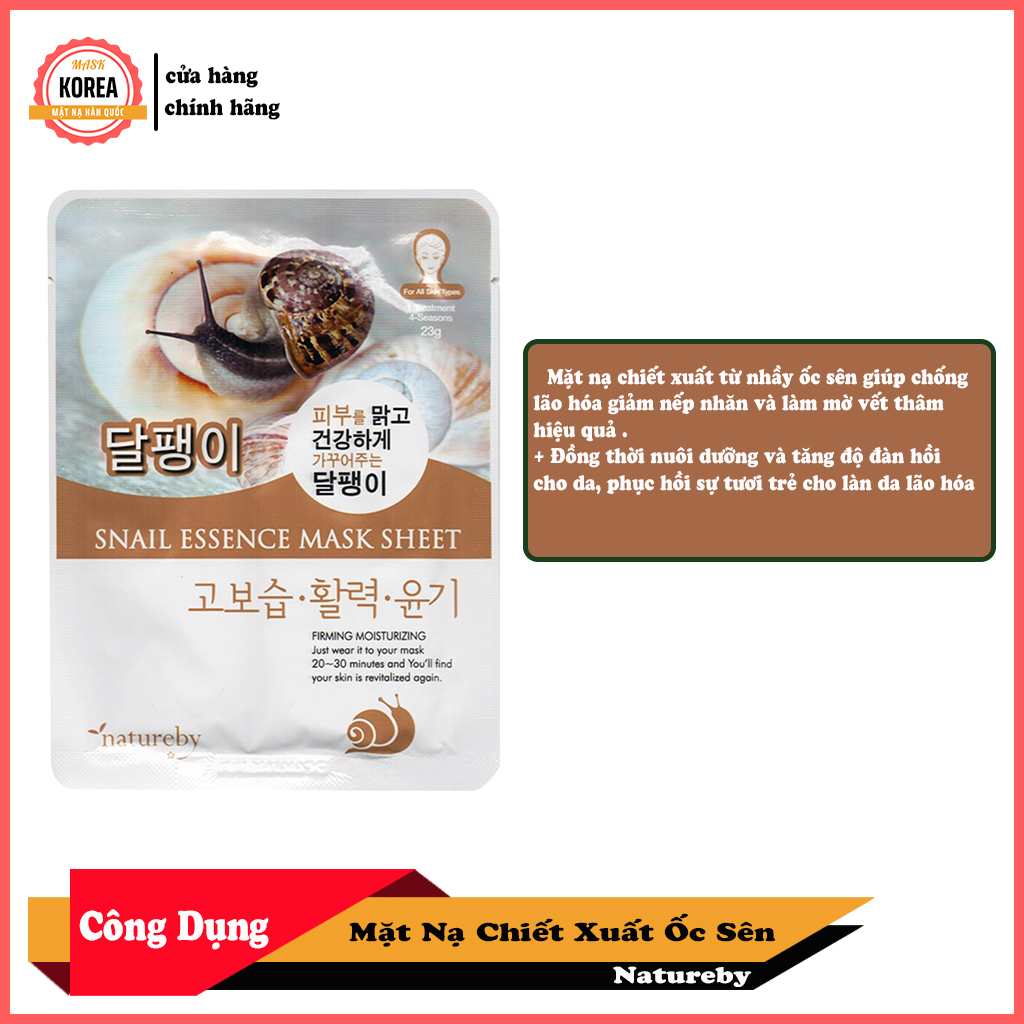 [HCM]Mặt Nạ Ốc Sên Natureby HÀN QUỐC ( 10 miếng/230g )
