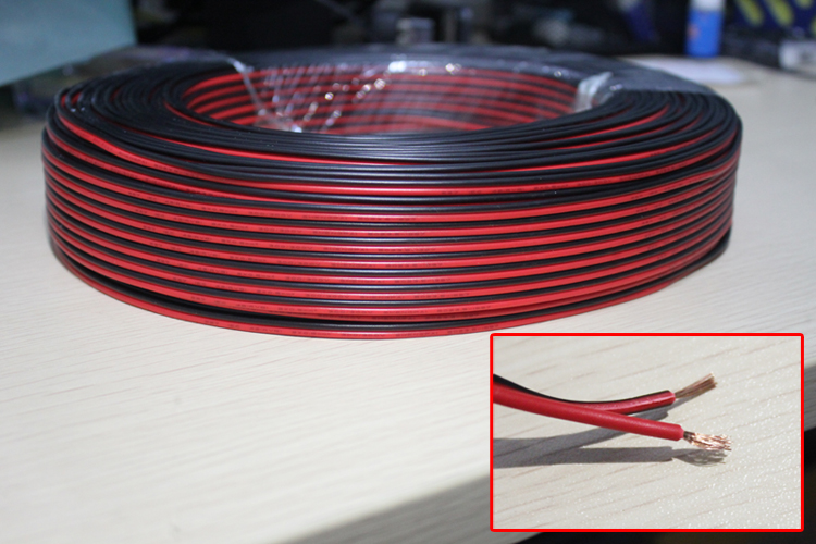 Dây điện đôi 2 lõi đỏ đen mềm 22AWG