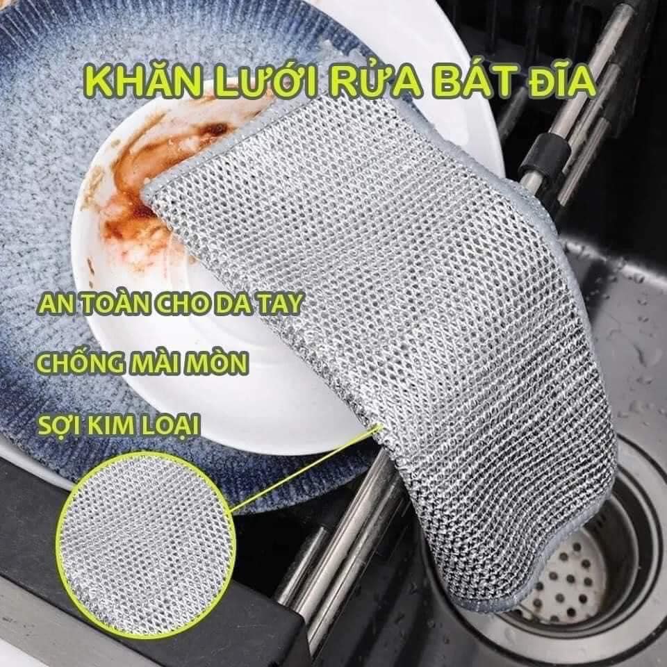 Combo set 10 miếng lưới, khăn lưới rửa bát chuyên dụng, đa năng