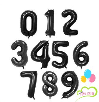 Bóng số tuổi màu đen size 70cm