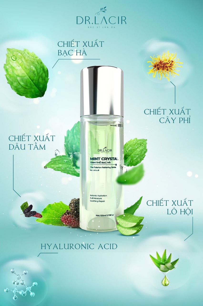 (CHÍNH HÃNG) Toner tinh thể bạc hà Dr.lacir 100ml