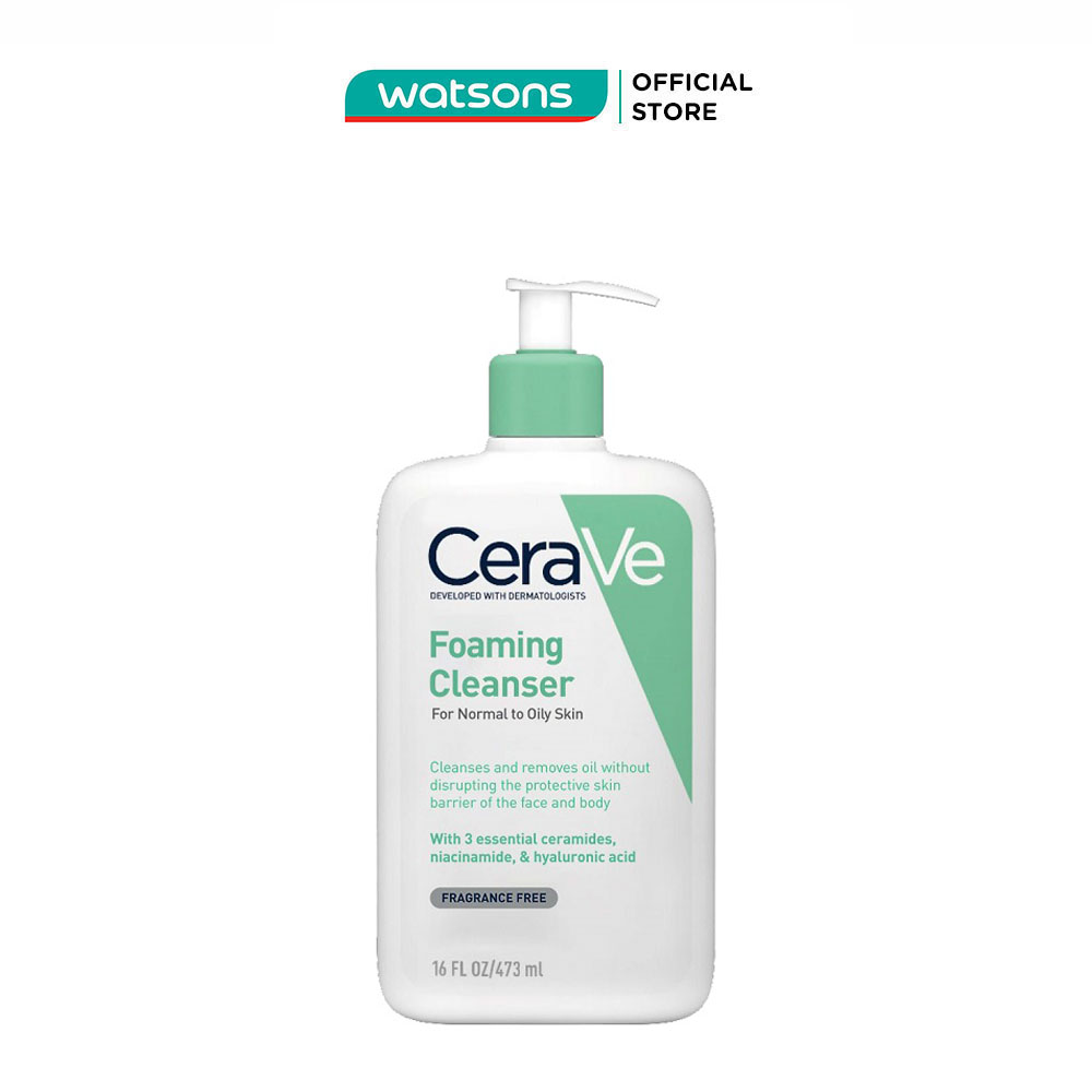 Sữa rửa mặt cerave foaming cleanser giúp làm sạch sâu dành cho da dầu 473ml
