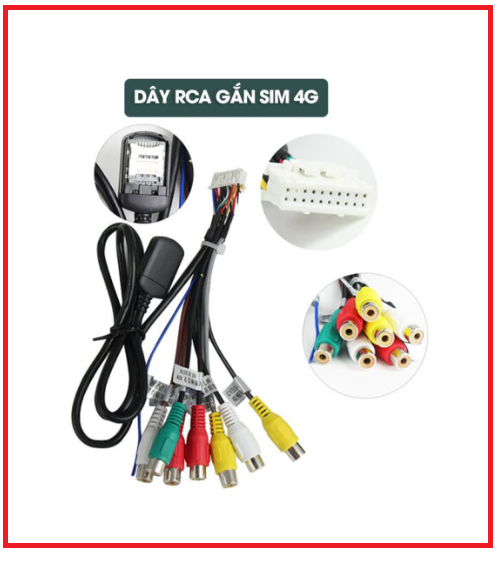 Dây sim 4G màn Androi kèm kết nối hình ảnh âm thanh - 8 và 6 AV, Audio out, in, .dây sim gắn màn hình android ô tô