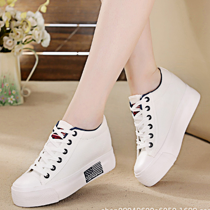 Giày bata vải canvas tăng chiều cao 7cm ps290-1345
