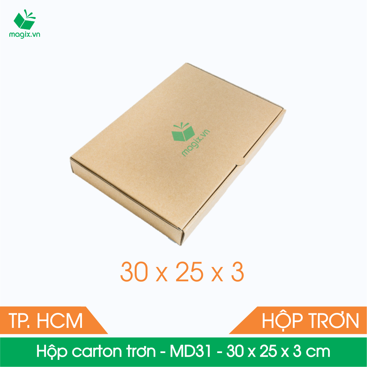 Md31 - 30x25x3 cm - 25 thùng hộp carton trơn đóng hàng