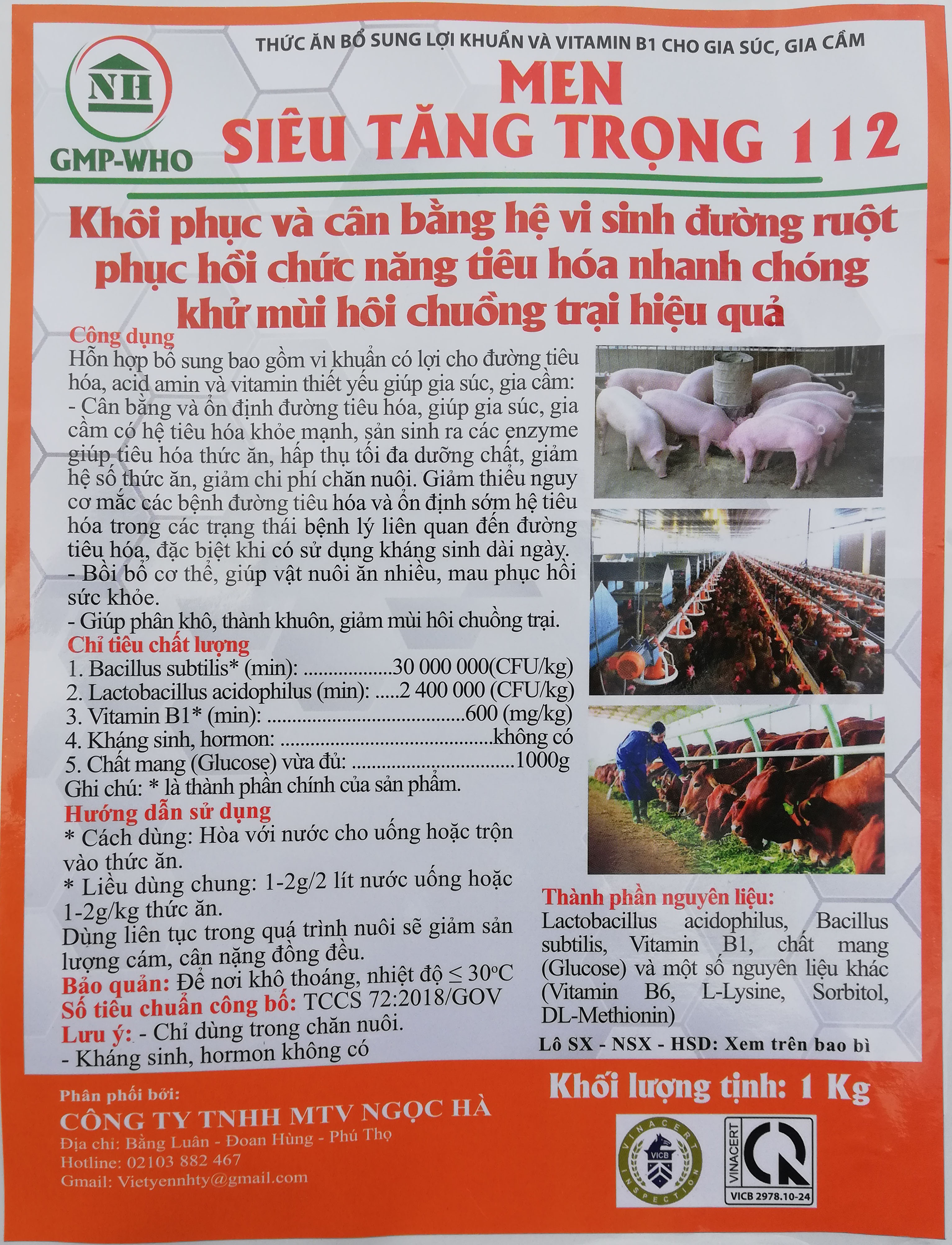 1 gói Men Siêu Tăng Trọng 200g