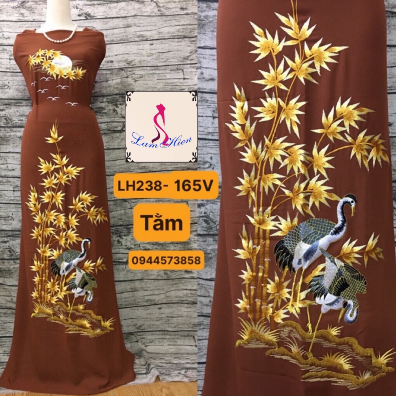 Vải áo dài thêu cao cấp modell LH238