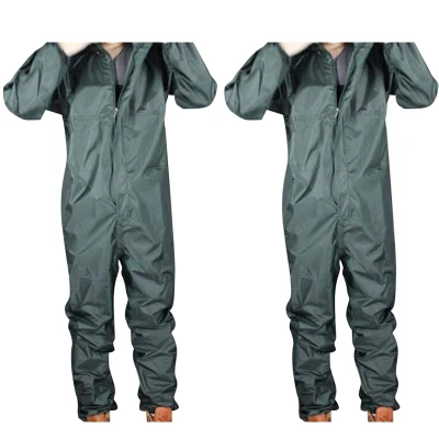 2SET Fashion Motorcycle Raincoat /Conjoined Raincoat/Overalls Men and Women Fission Rain Suit Rain Coat ArmyGreen XL/XXL