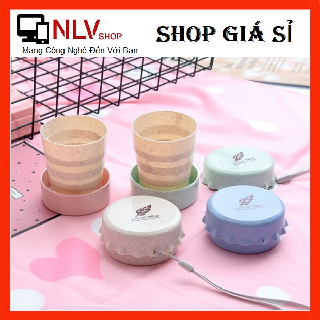 Ly uống nước lúa mạch xếp gọn du lịch bỏ túi - ly đựng nước xếp gọn vintage dung tích 130ml chất liệu lúa mạch an toàn
