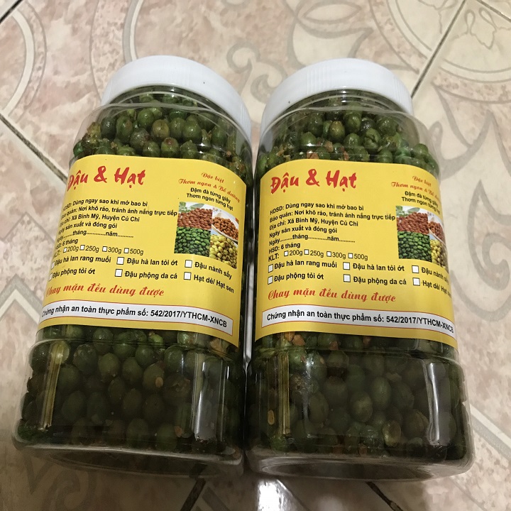 500gram Đậu hà lan rang tỏi ớt sấy giòn