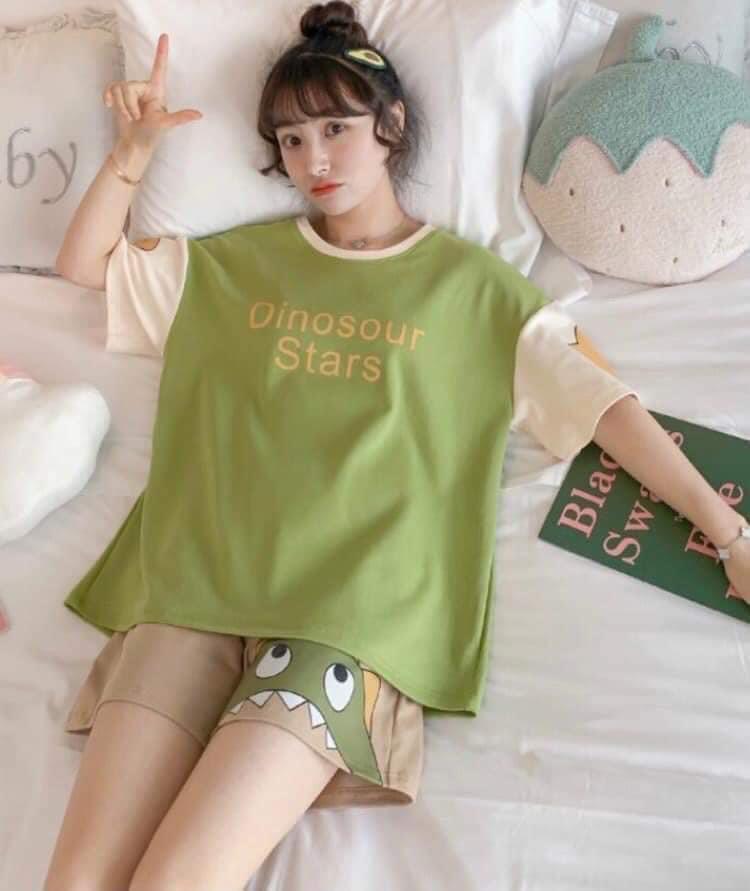 set Bộ đùi họa tiết ngộ nghĩnh in hình ZOZO chất cotton mát mịn, bộ nữ mặc nhà from rộng, áo thun nữ tay lỡ in hình, quần short đùi nữ ống rộng, đồ bộ ngủ nữ hàn quốc, AMELIA, bộ pijama cộc tay nữ, sét bộ đồ dễ thương