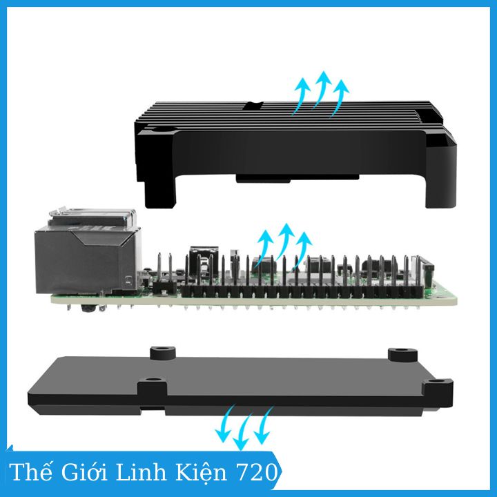 Vỏ nhôm tản nhiệt Raspberry Pi 4 Model B tản nhiệt hiệu quả