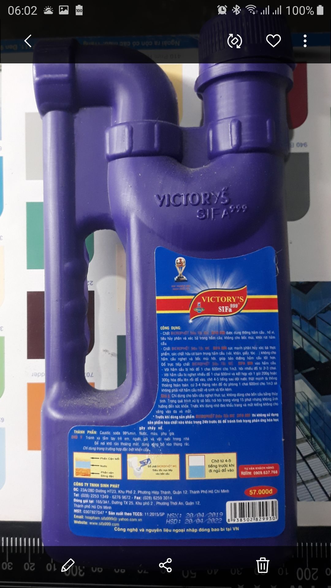 Chất Chống Tắc Nghẽn Bồn Cầu SiFa Siêu Tốc SiFa 450ml