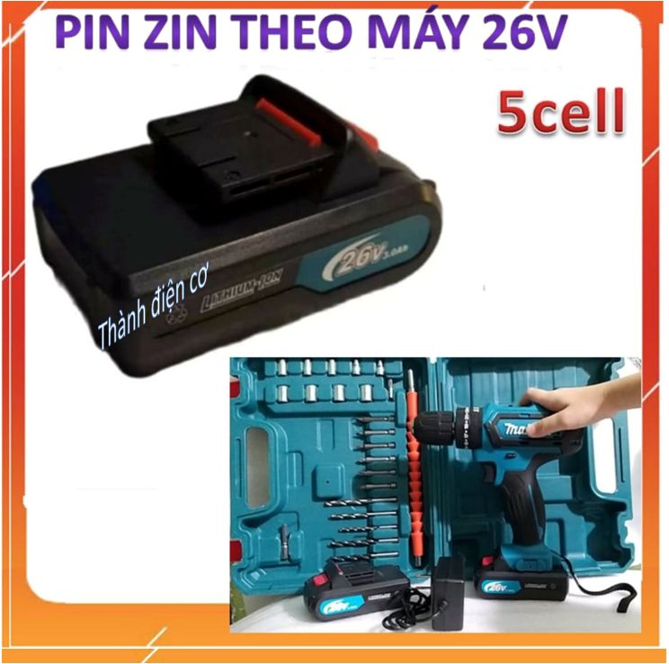 [PIN ZIN THEO MÁY] pin 26V  dành cho máy khoan
