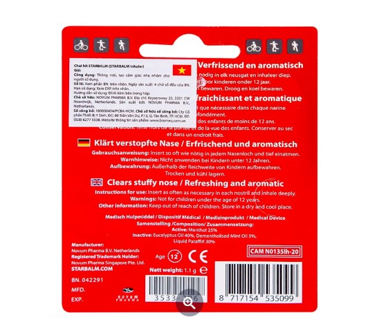 Chai hít Starbalm Sports Inhaler Novum