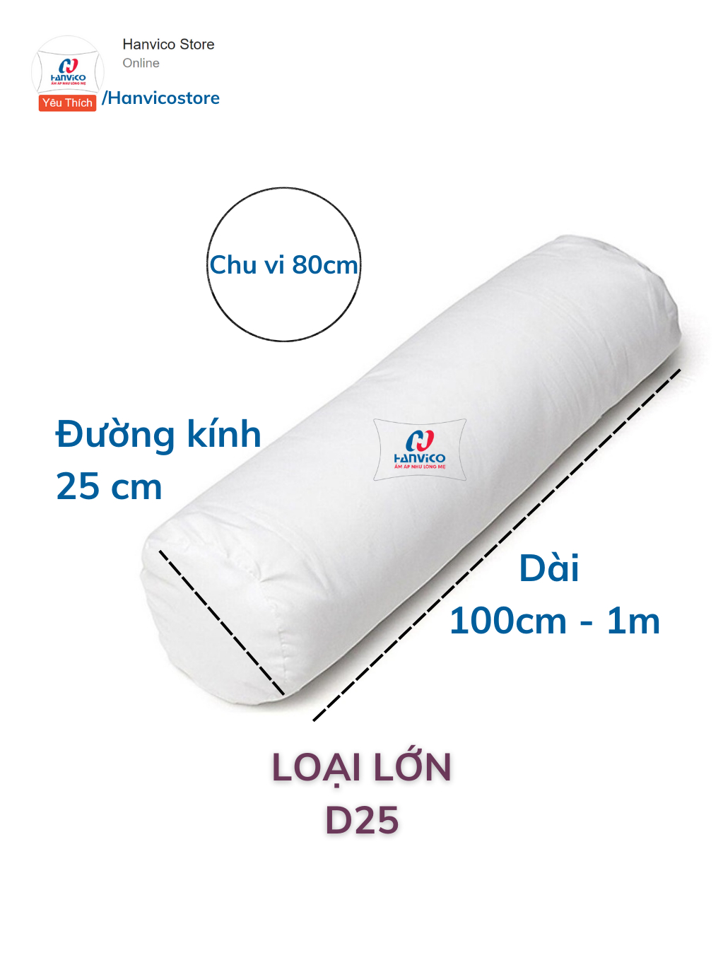 Ruột gối ôm Hanvico cao cấp